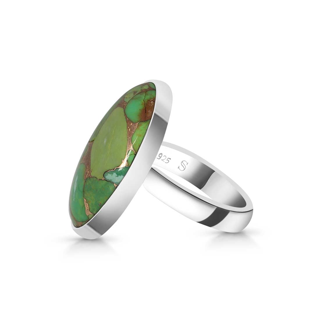 Green Copper Turquoise Adjustable Ring-(GCT-R-34.)